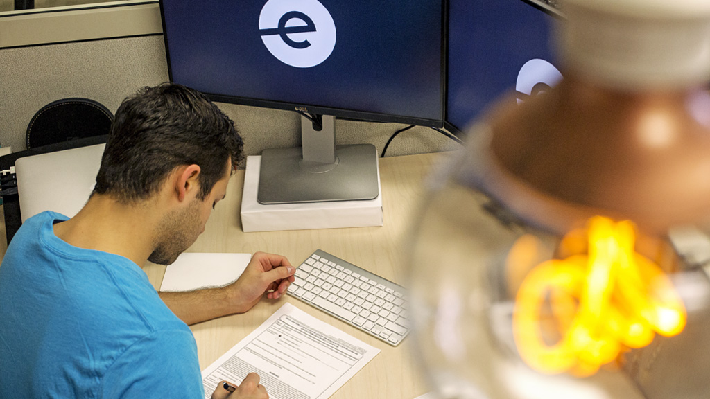 Man working on a desk