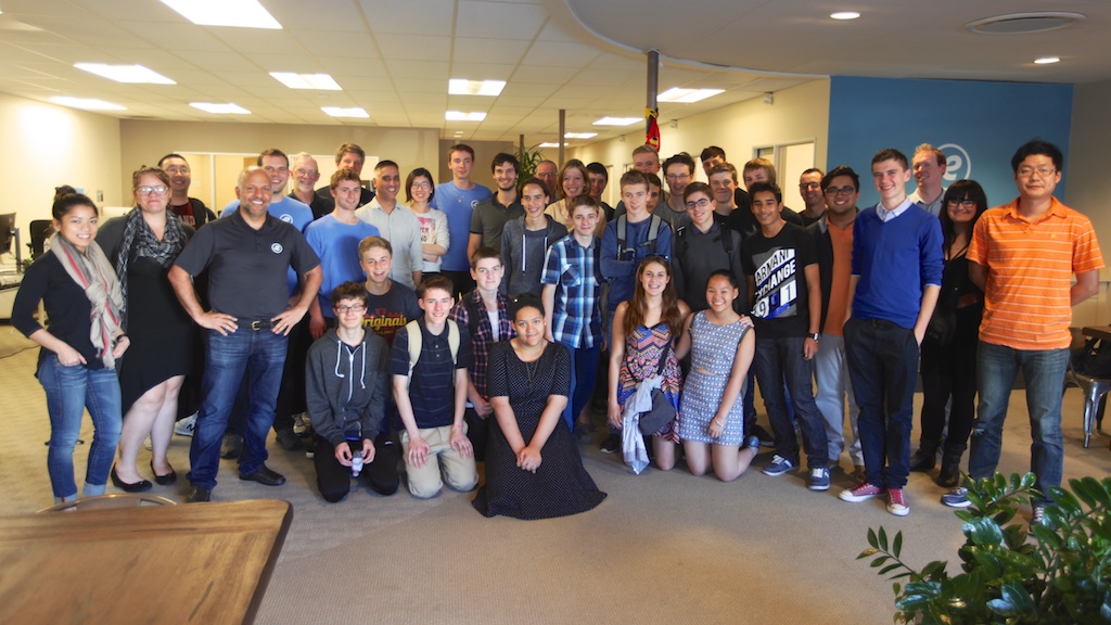 Students visiting Entefy's office